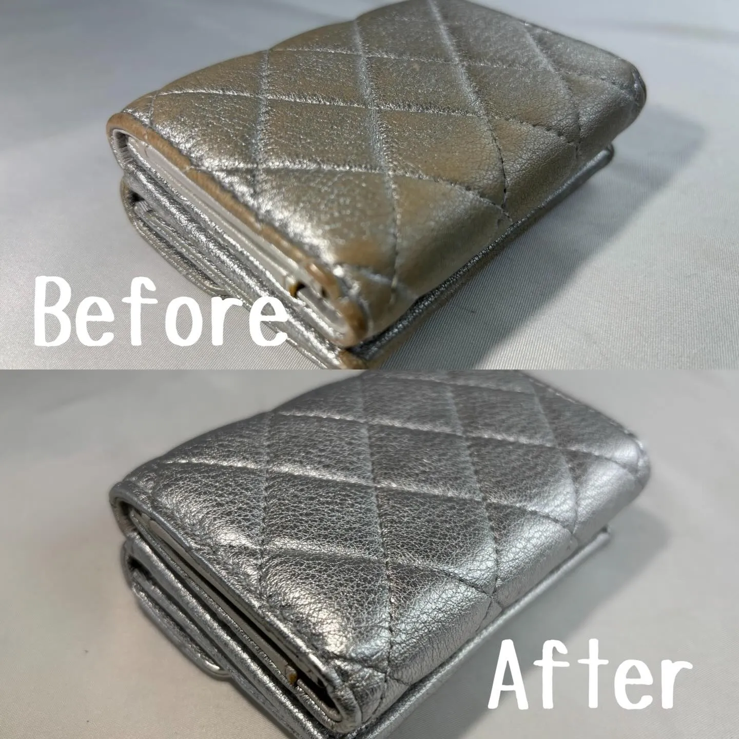 シャネルシルバー財布膜を復活させる、革修理専門店レシッズ