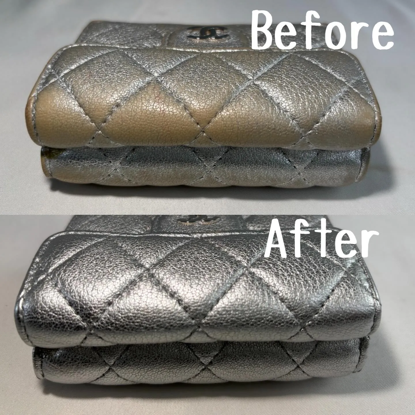 シャネルシルバー財布膜を復活させる、革修理専門店レシッズ