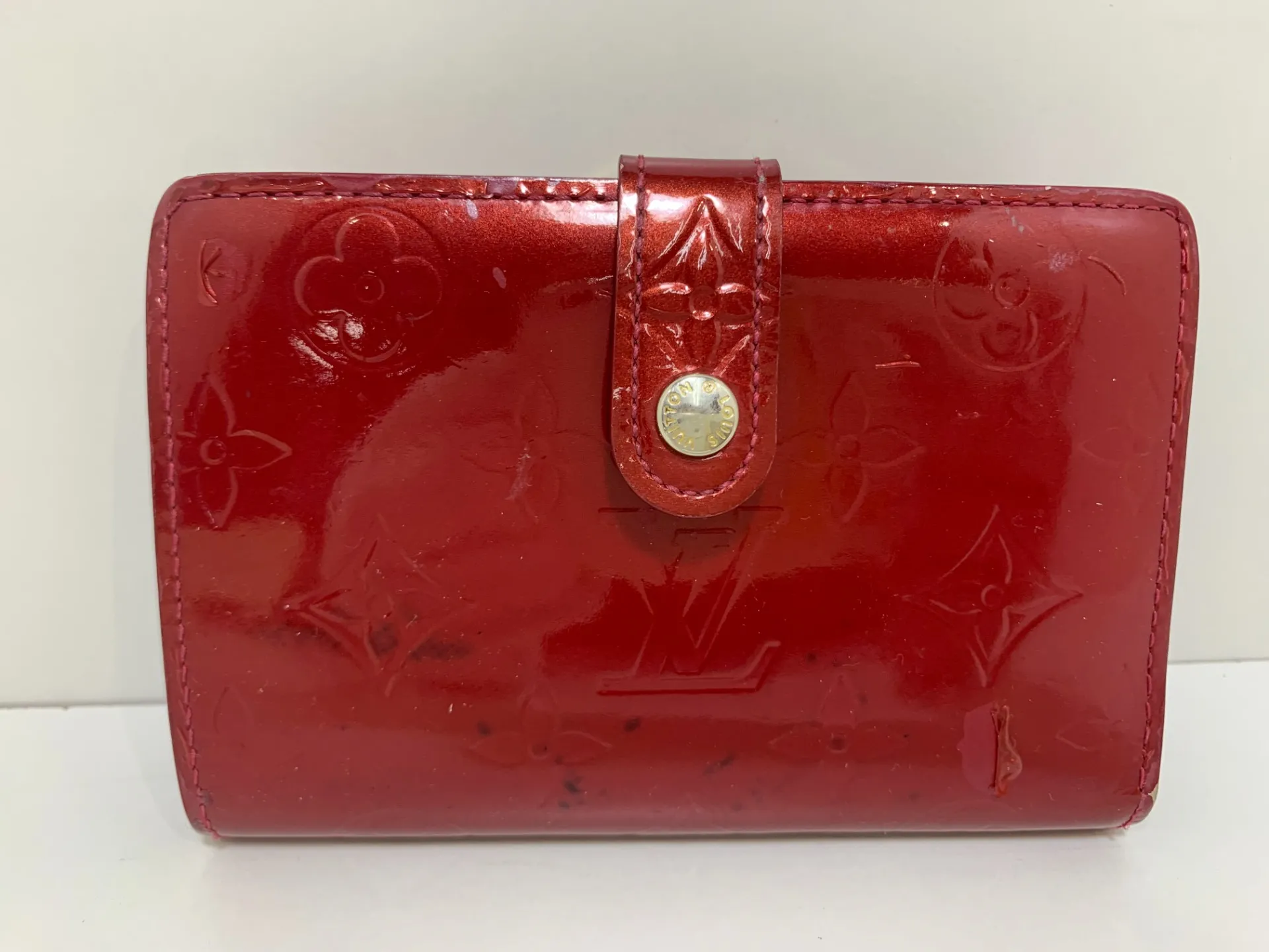 がま口財布　赤⇒ネイビー前
